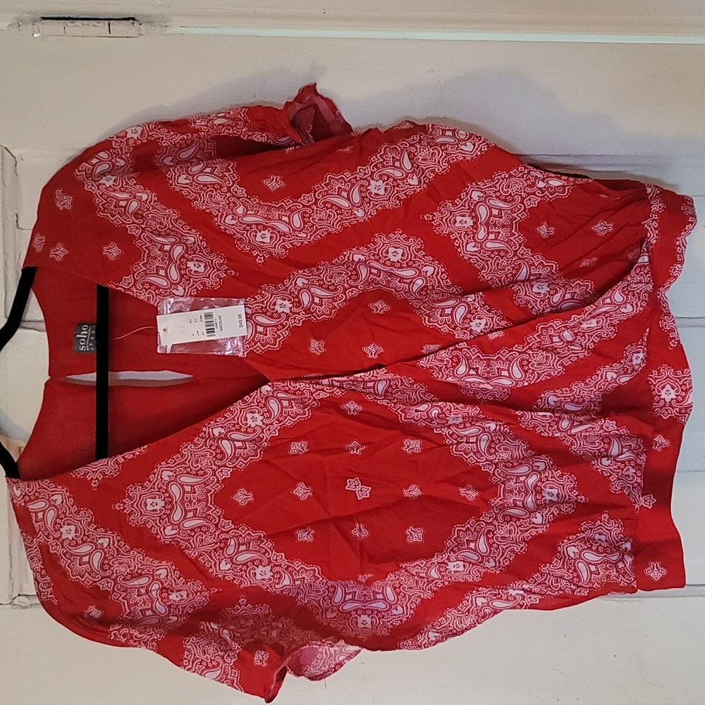 Paisley red blouse